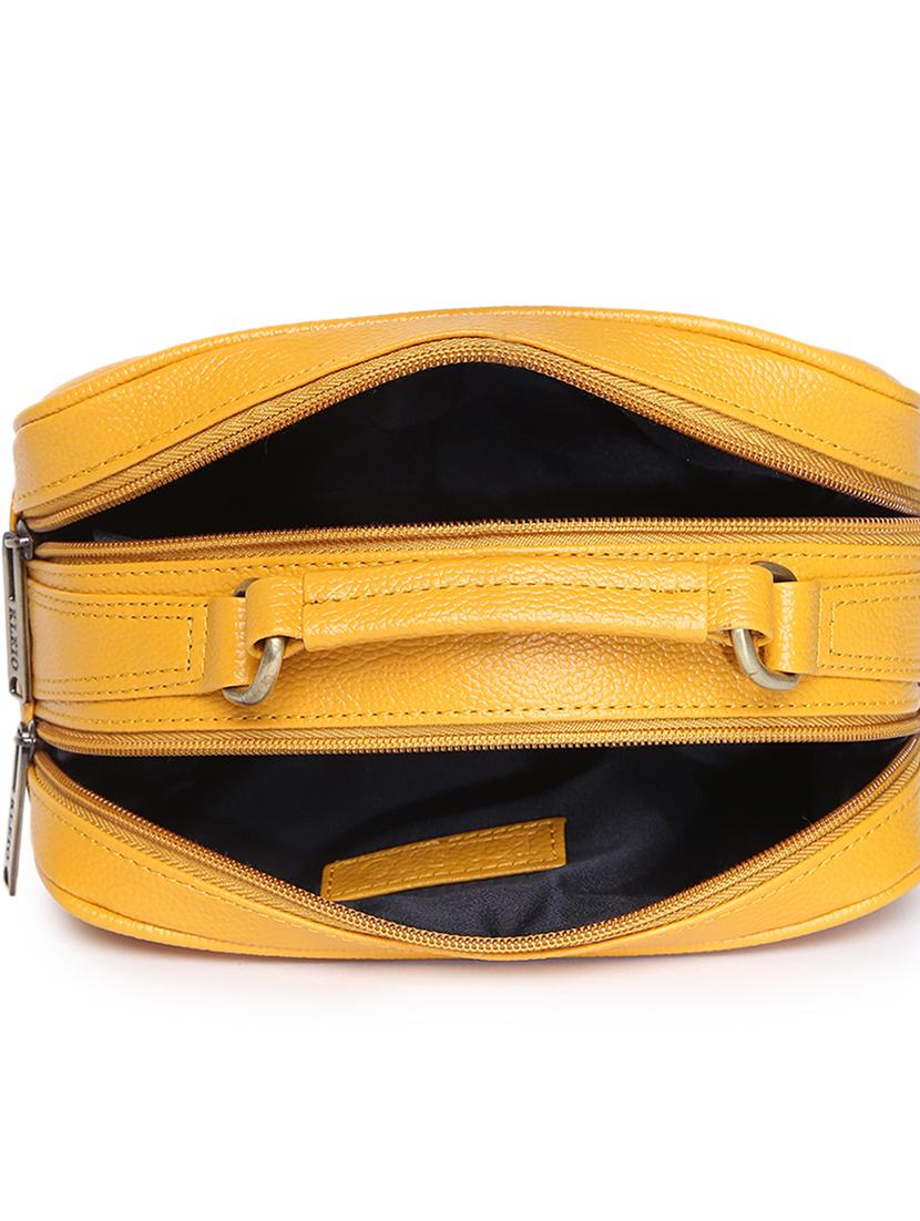 yellow leatherette (pu) regular pouch - 18044586 - Standard Image - 2