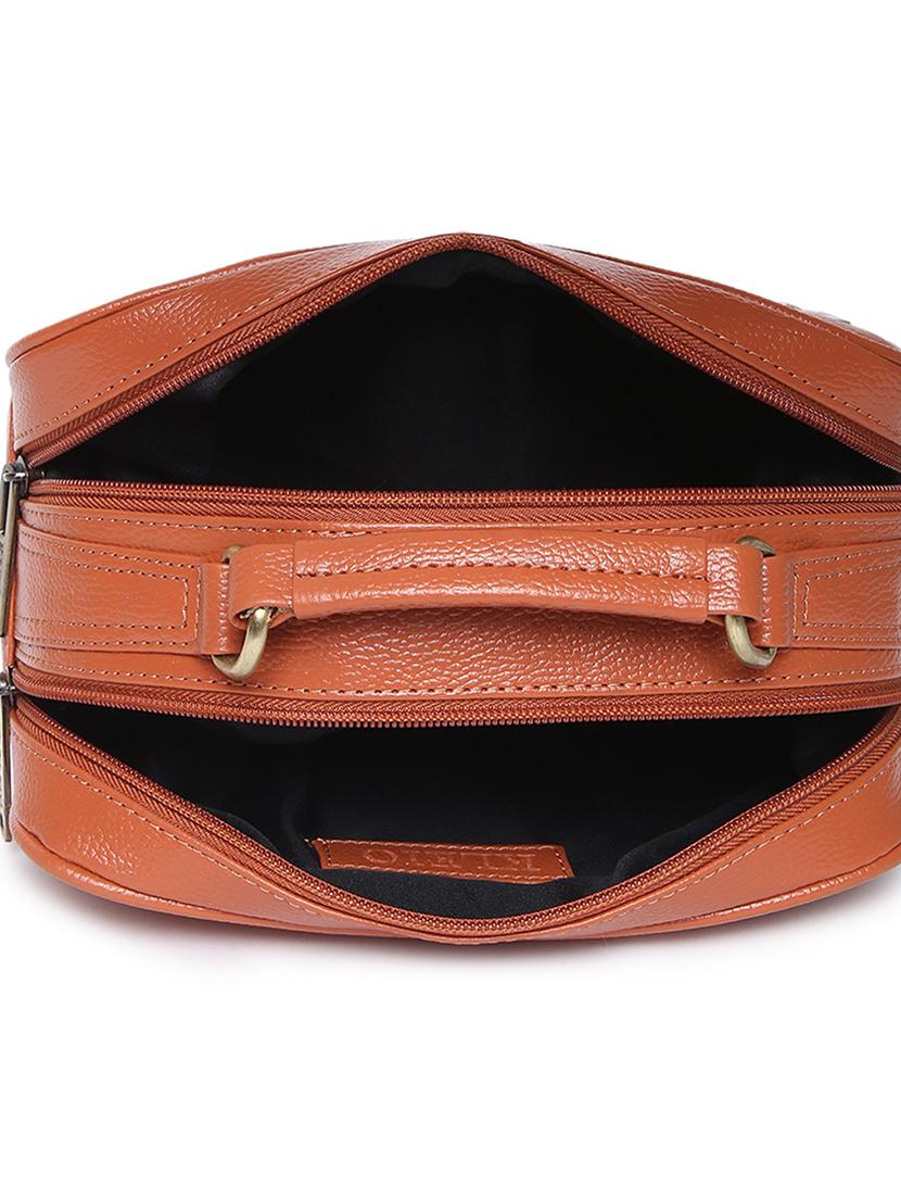 tan leatherette (pu) regular pouch - 18044590 - Standard Image - 2