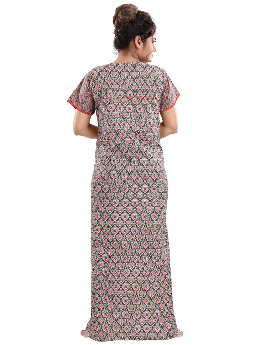 v-neck printed nighty - 18044648 - Standard Image - 2