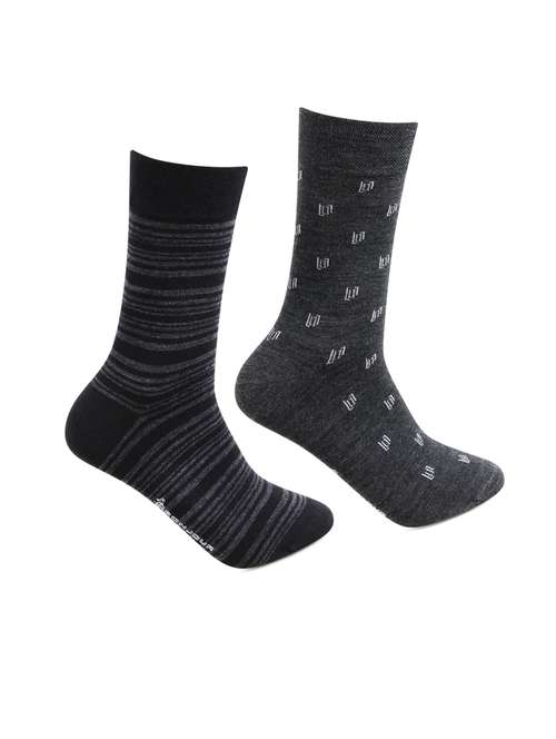 men pack of 2 printed above ankle length socks - 18044689 - Standard Image - 0