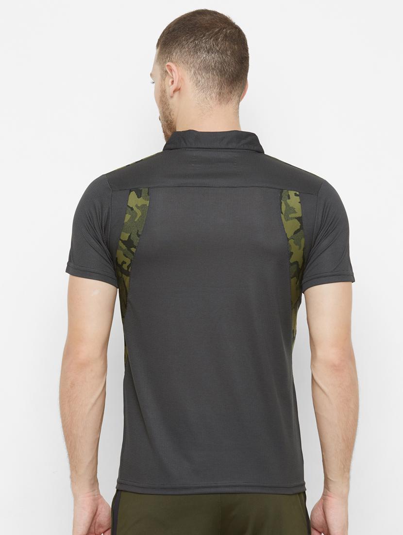 black printed polo t-shirt - 18045363 - Standard Image - 2