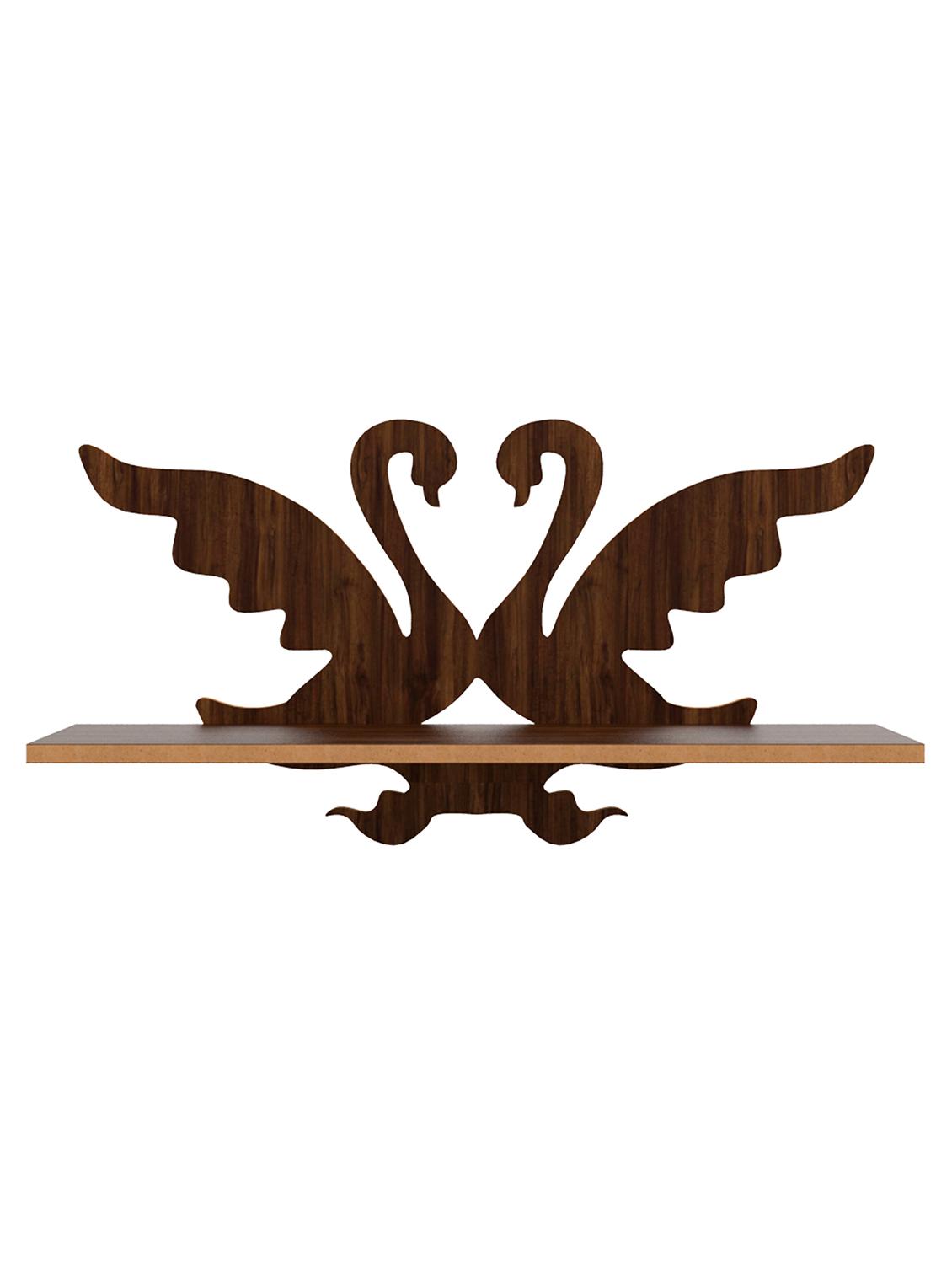 home sparkle duck shape wall shelf mdf made wall mounted floating shelves innovative wall hanging (dark brown) - 18045687 - Standard Image - 2