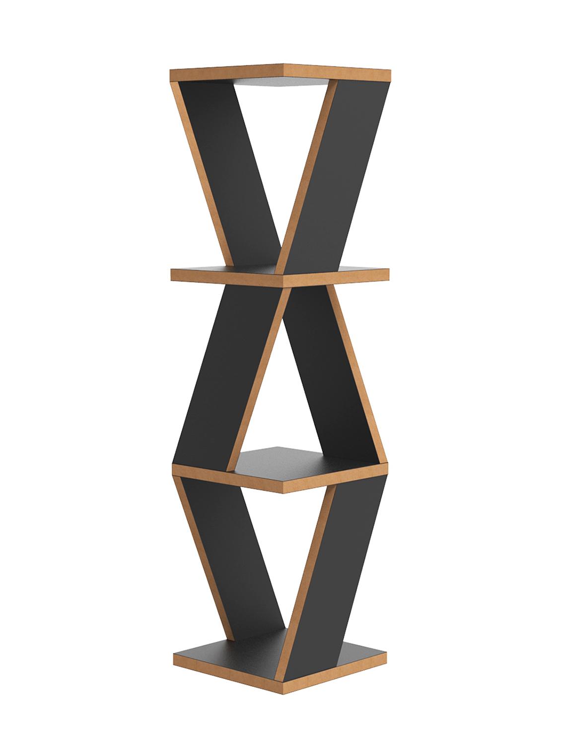 home sparkle triangular corner wall shelf mdf wall shelf rack wall mounted floating shelves (dark brown) - 18045693 - Standard Image - 2