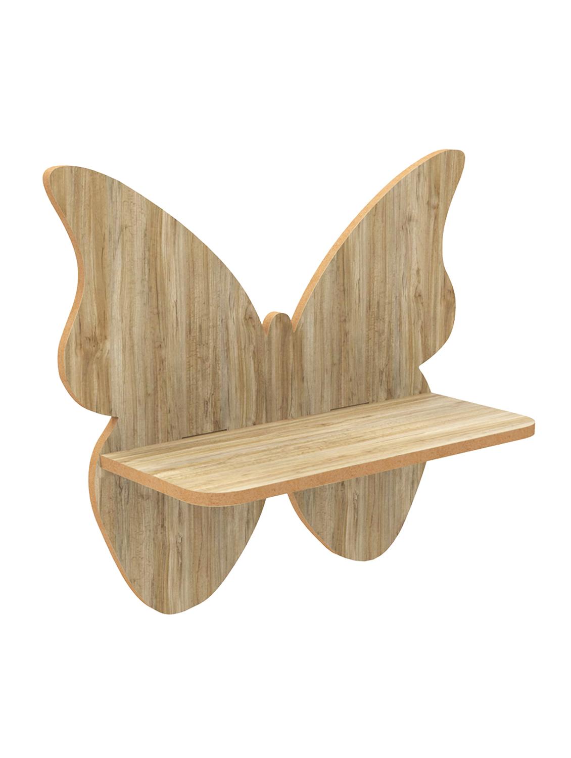 home sparkle butterfly wall shelf mdf wall shelf rack wall mounted floating shelves (dark brown) - 18045700 - Standard Image - 2