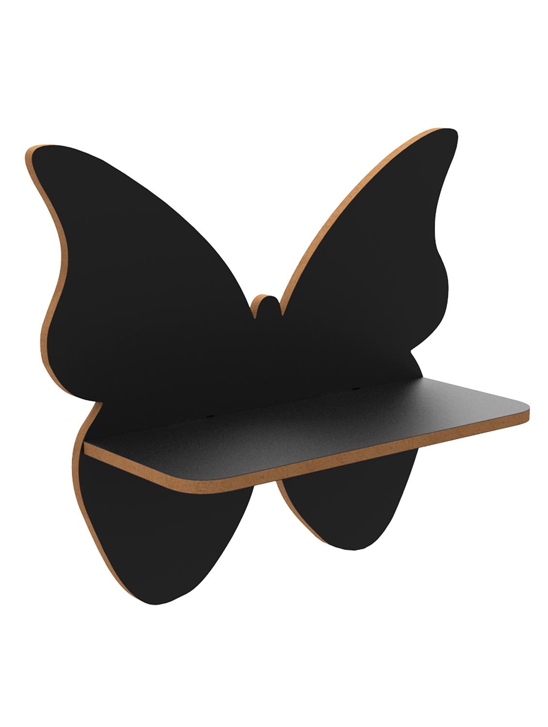 home sparkle butterfly wall shelf mdf wall shelf rack wall mounted floating shelves (dark brown) - 18045701 - Standard Image - 2