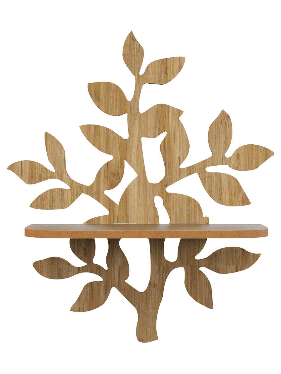 home sparkle tree shaped wall shelf mdf wall shelf rack wall mounted floating shelves (dark brown) - 18045714 - Standard Image - 2