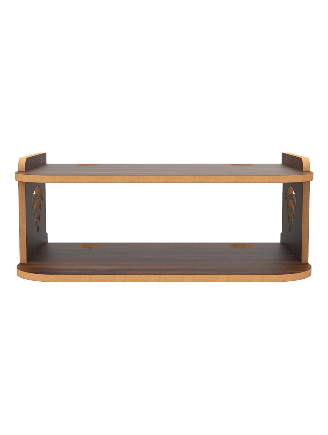 home sparkle set top box holder wall mount wall shelf setup box holder/wifi router holder (dark brown) - 18045721 - Standard Image - 2