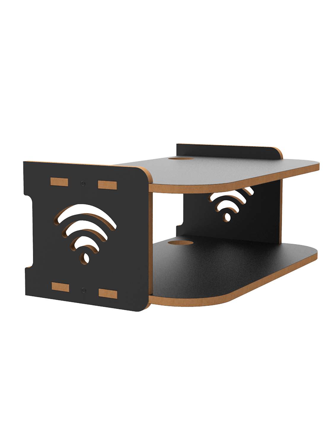 home sparkle set top box holder wall mount wall shelf setup box holder/wifi router holder (dark brown) - 18045723 -  Standard Image - 2