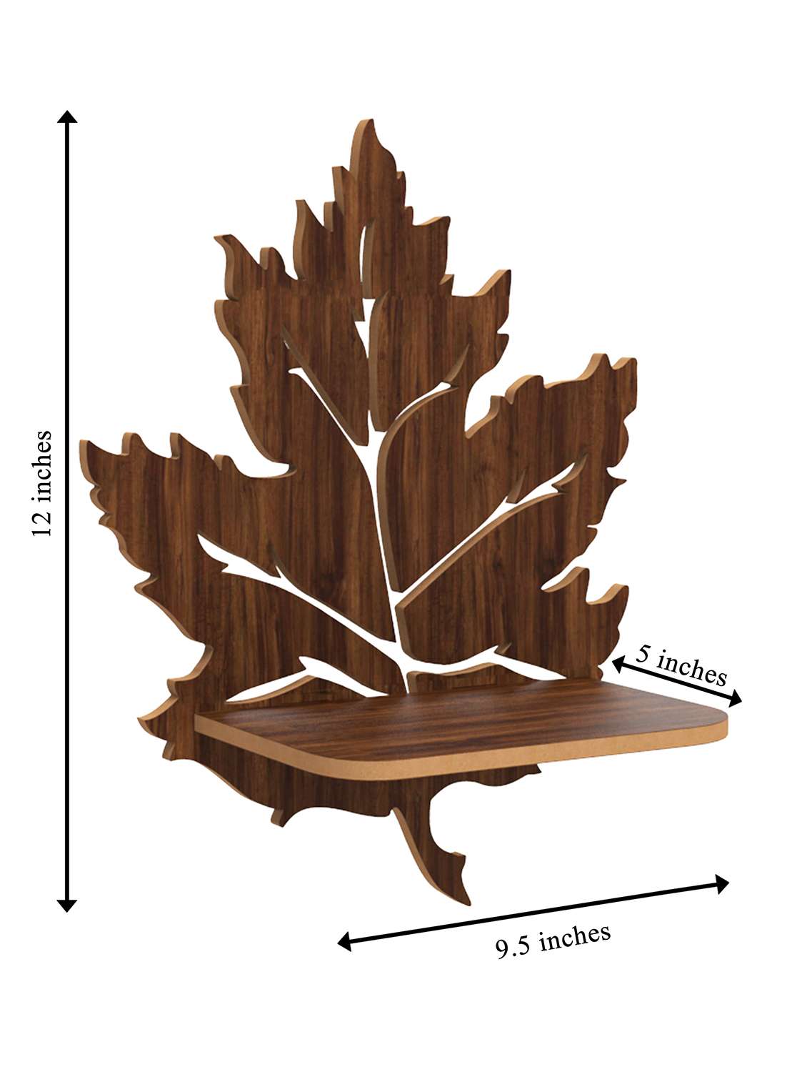 home sparkle leaf wall shelf mdf wall shelf rack wall mounted floating shelves - 18045725 -  Standard Image - 2