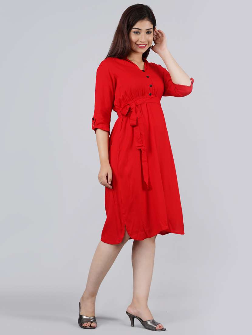 women's belted solid dress - 18046266 -  Standard Image - 2