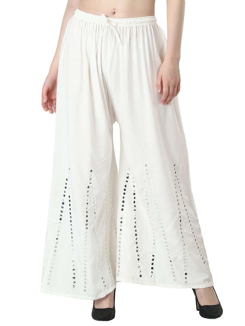 solid mirror work palazzo 