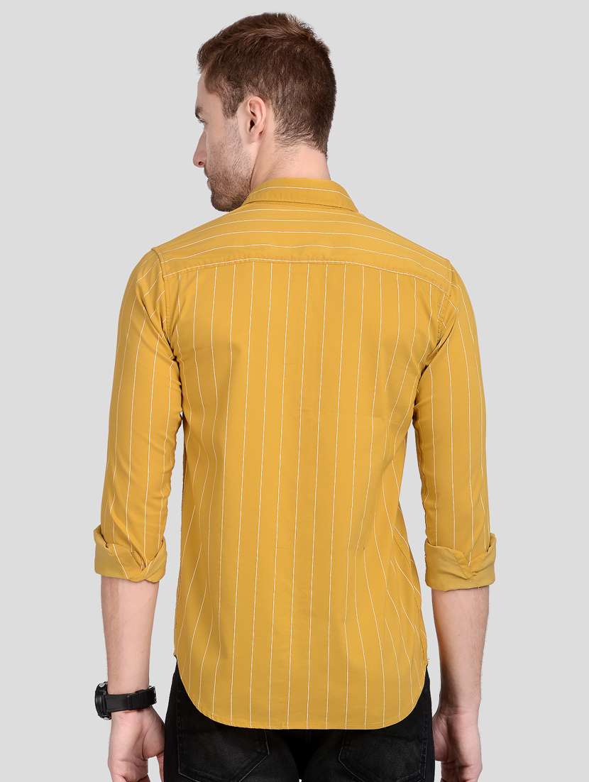 yellow striped casual shirt - 18046898 -  Standard Image - 2