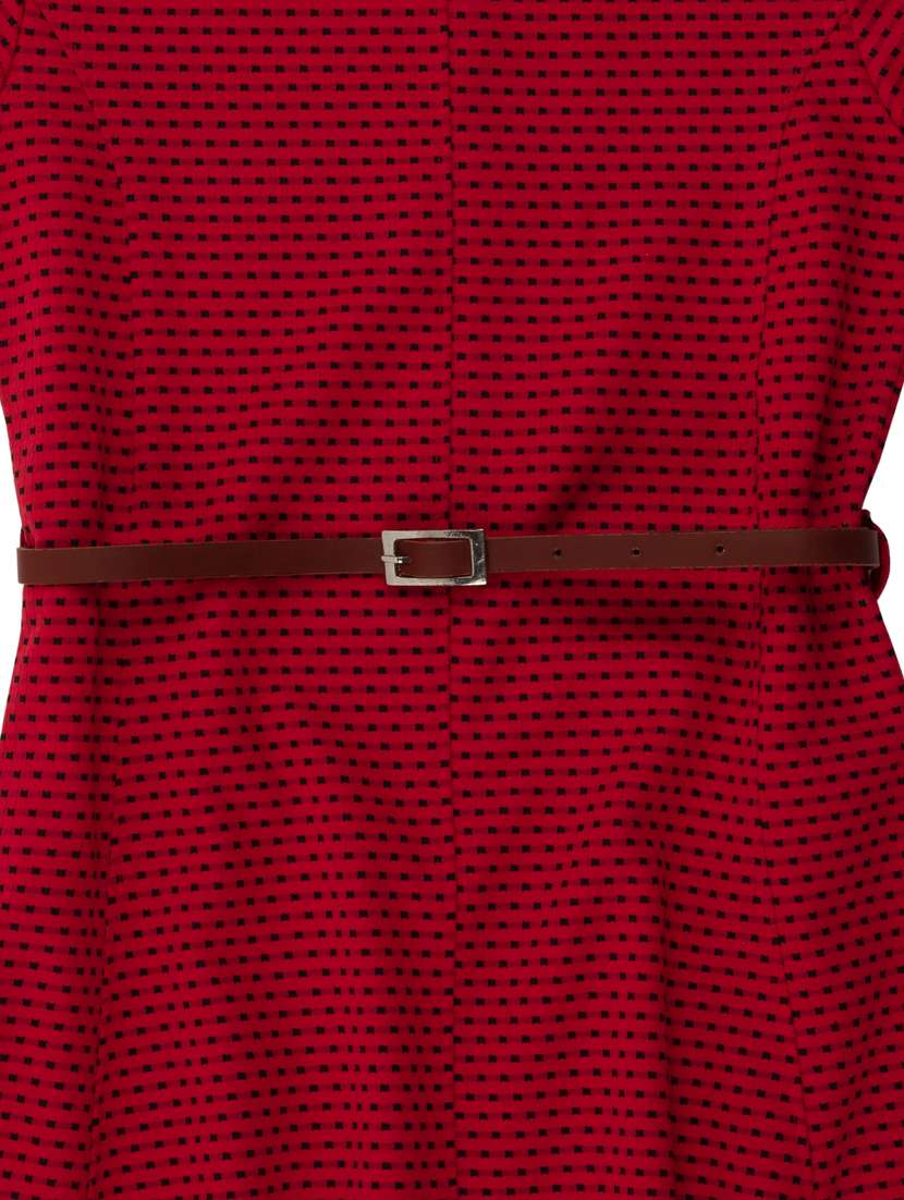 maroon polka dots frock - 18047100 -  Standard Image - 2