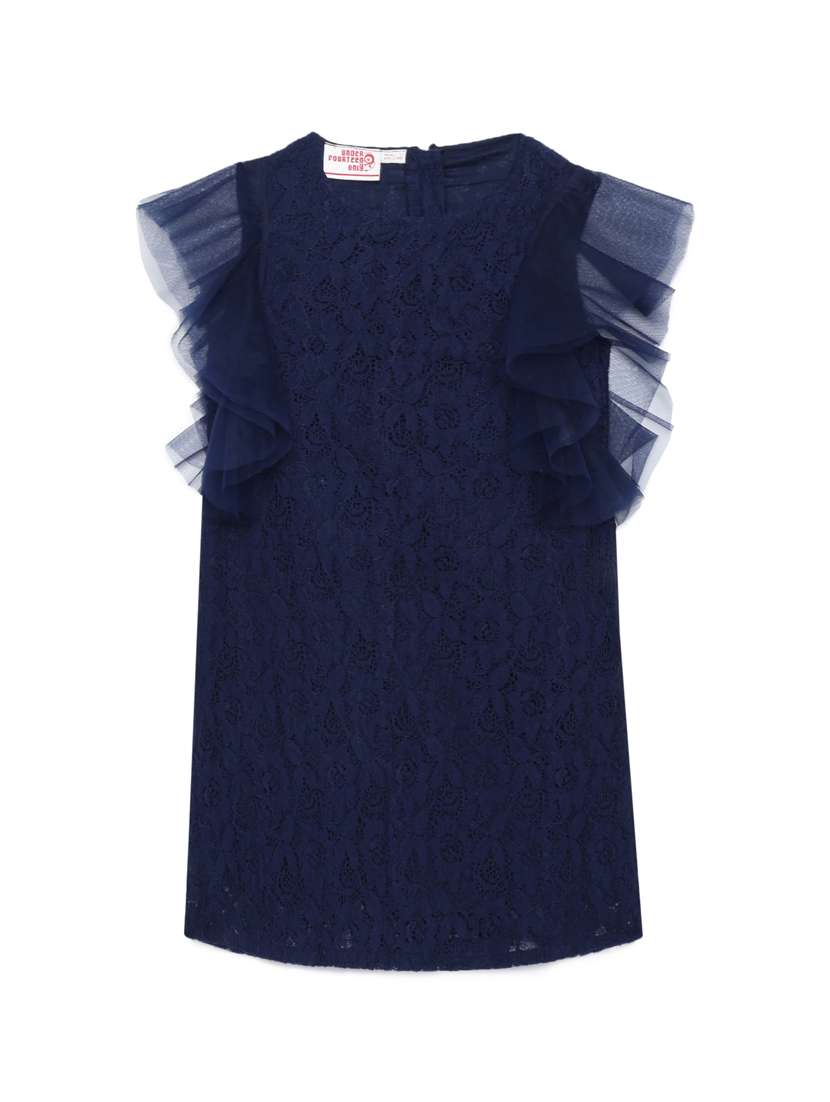 navy blue solid frock