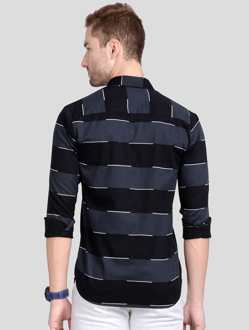 black striped casual shirt - 18047201 -  Standard Image - 2