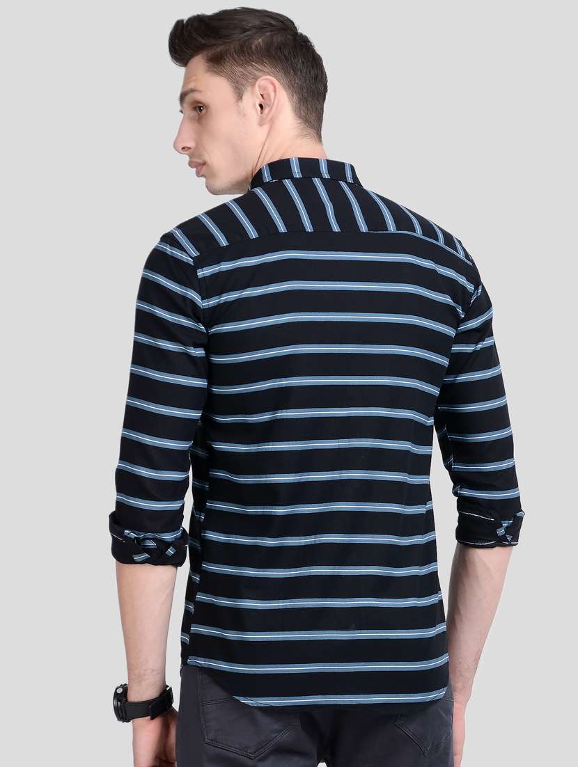 blue striped casual shirt - 18047222 - Standard Image - 2