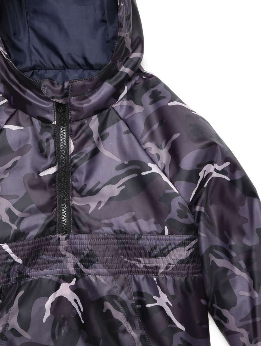 hooded neck printed jacket - 18047320 - Standard Image - 2