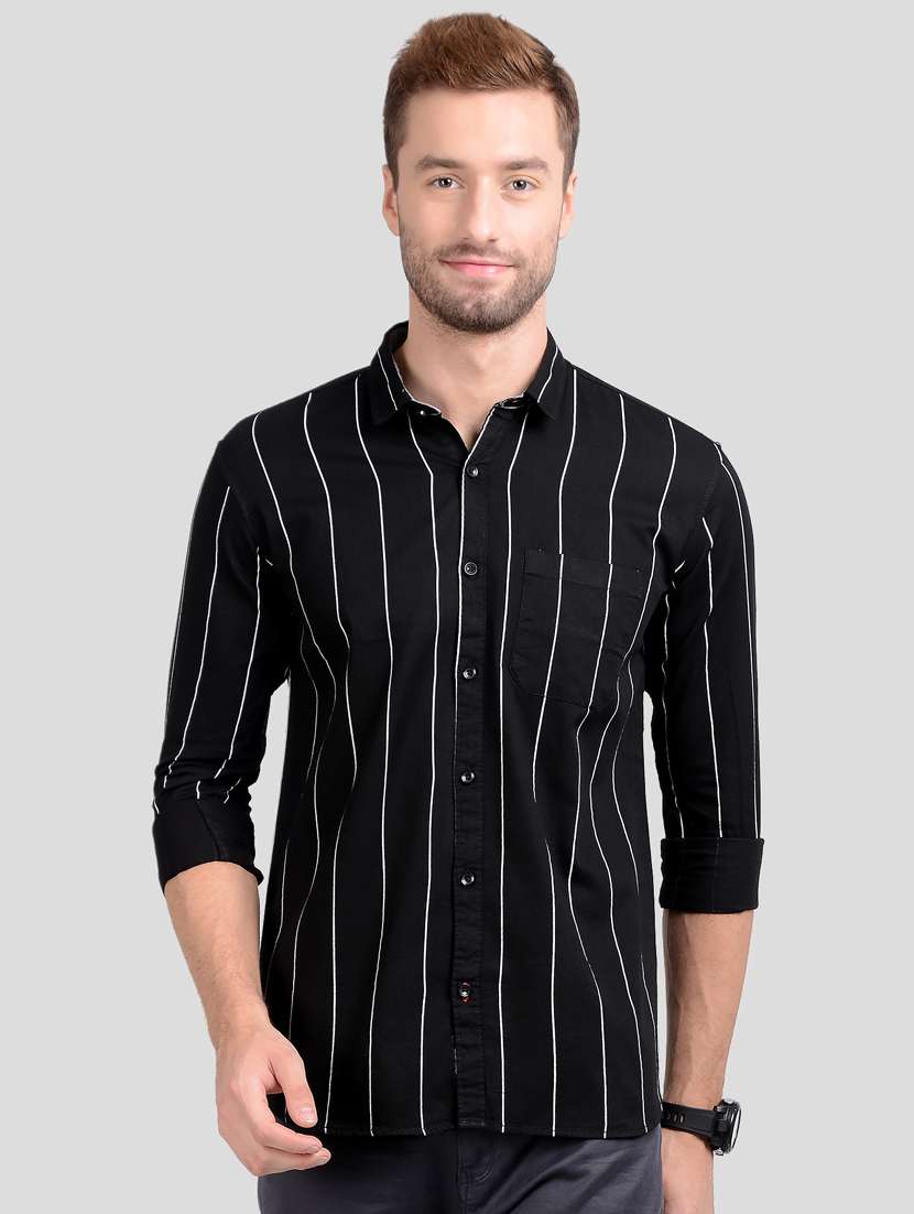 black striped casual shirt