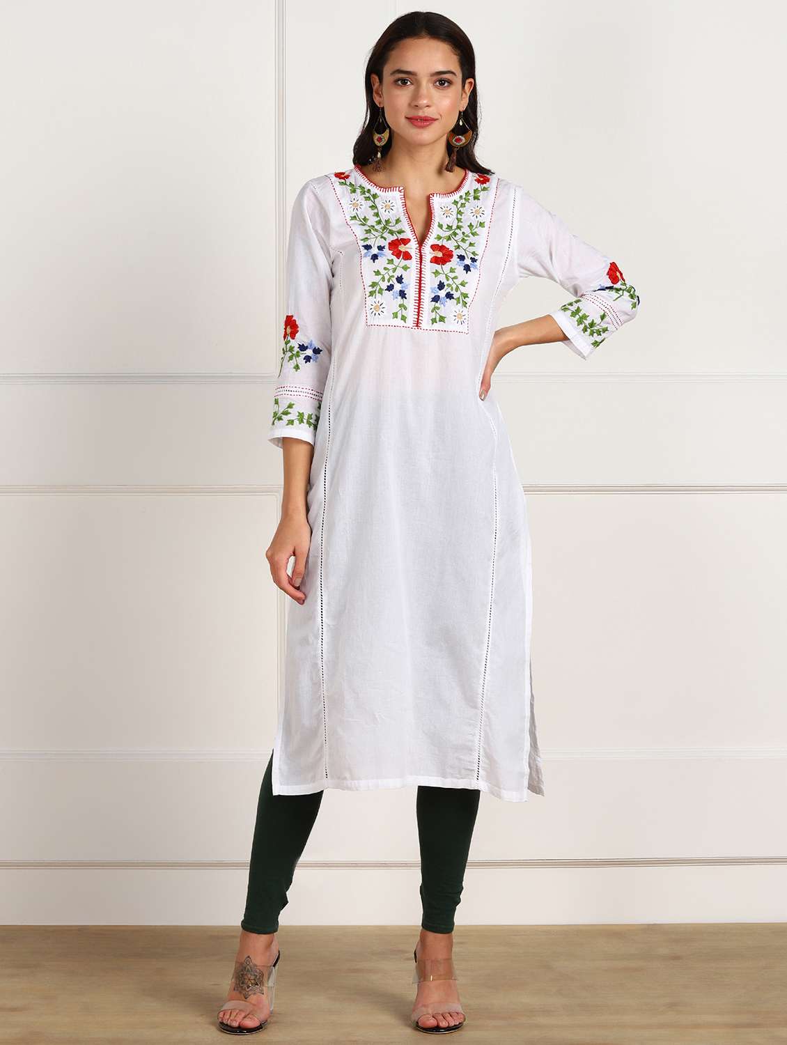 white cotton aline kurta