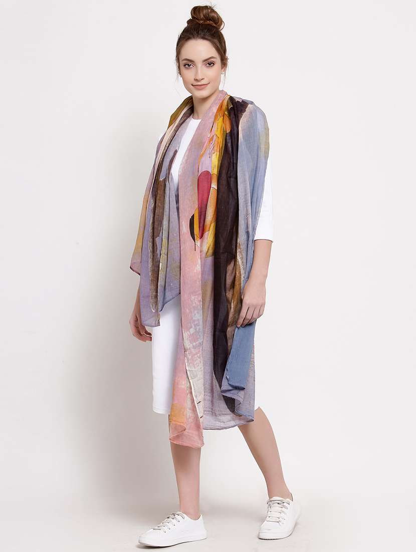 multi colored cotton stole - 18047762 -  Standard Image - 2