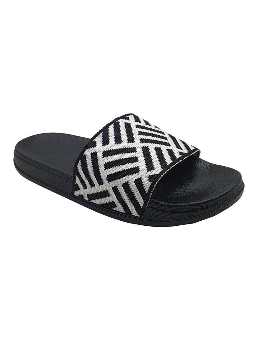 black resin slides flip flops - 18047823 - Standard Image - 2