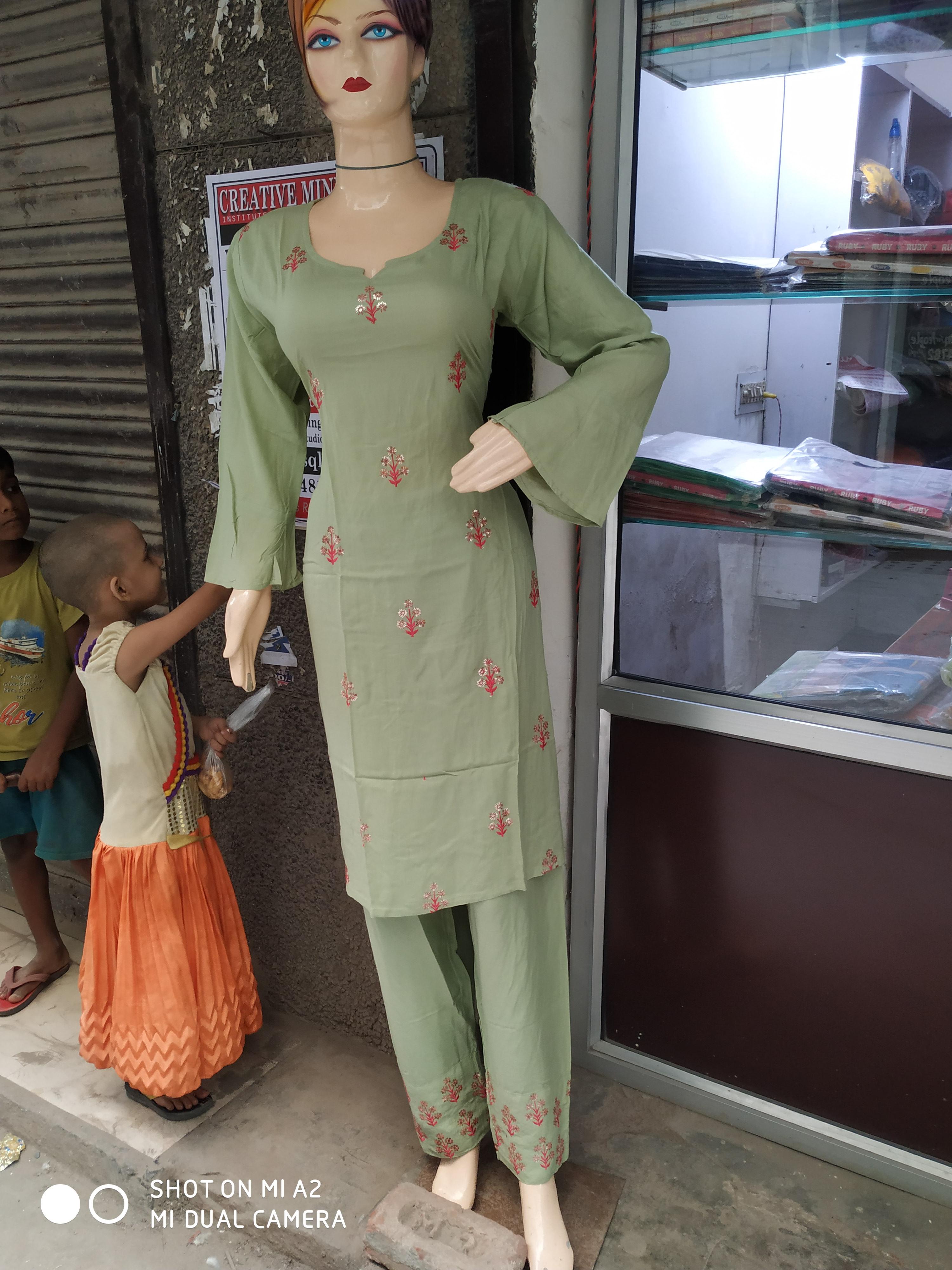 kurti plazo set with good fabric.embroidary - 18048097 - Standard Image - 2