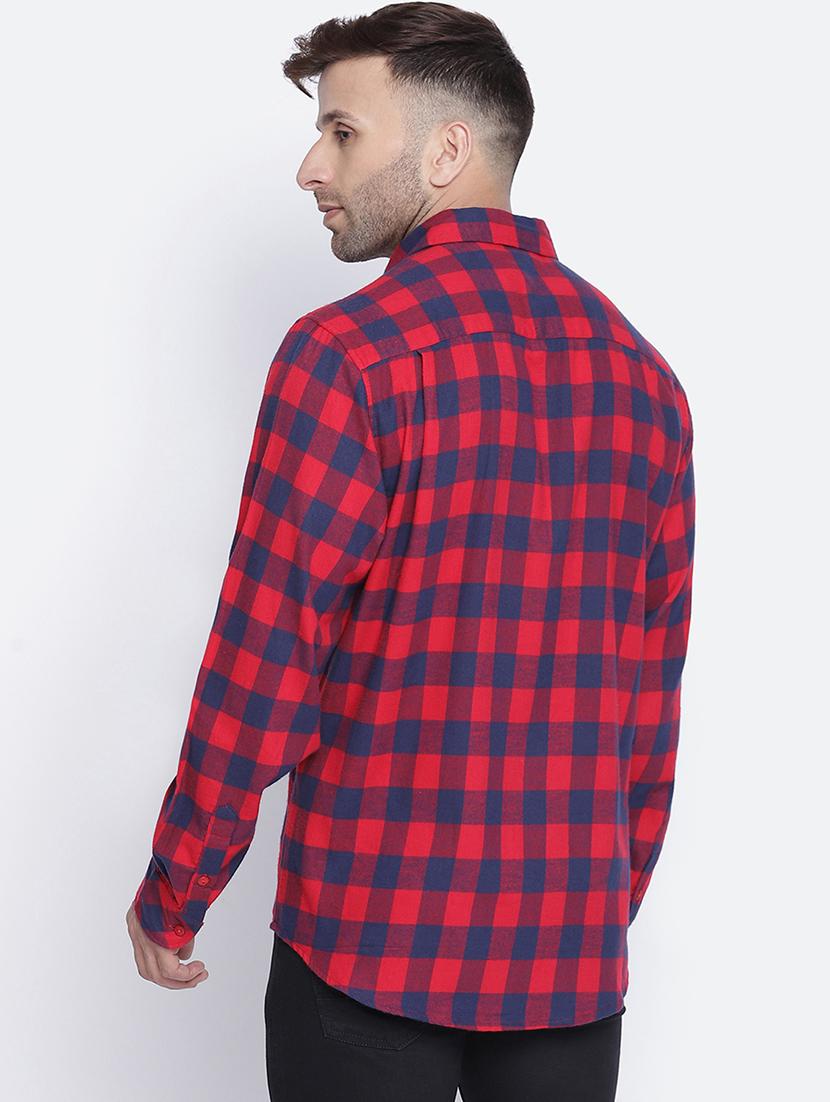 red checkered casual shirt - 18048175 - Standard Image - 2