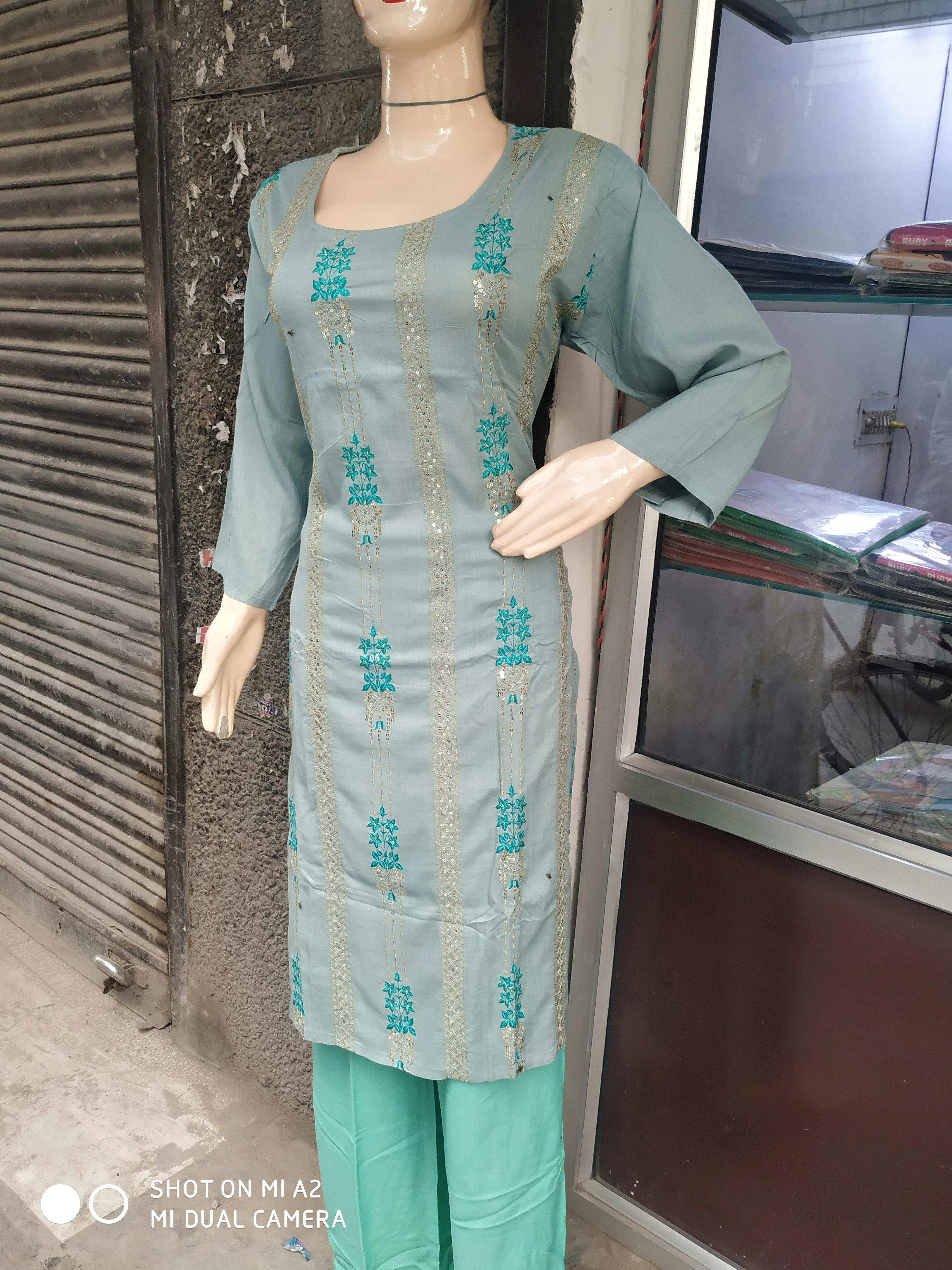 kurti plazo good fabric with embroidery - 18048216 - Standard Image - 2