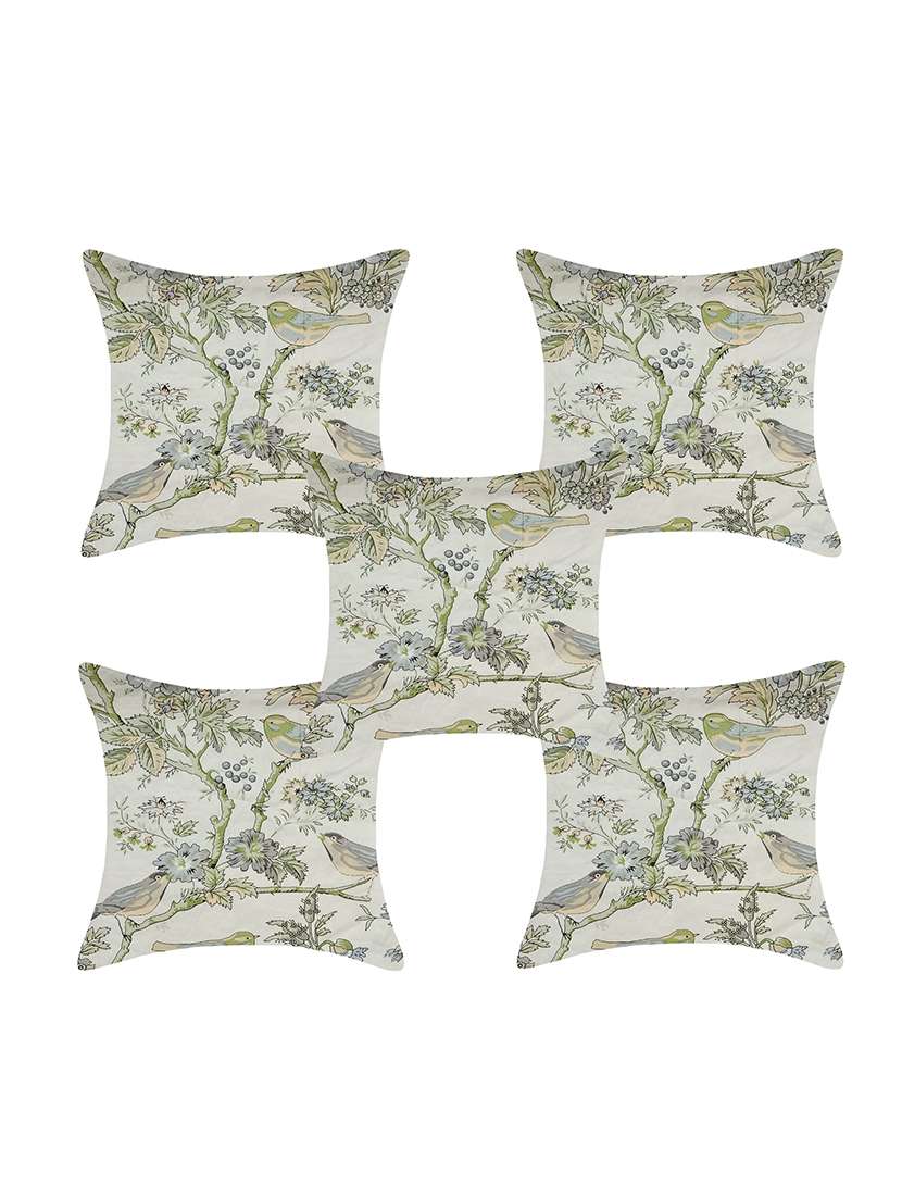 texstylers pure cotton reversible all over print 12x12 inches jaipuri cushion cover, set of 5