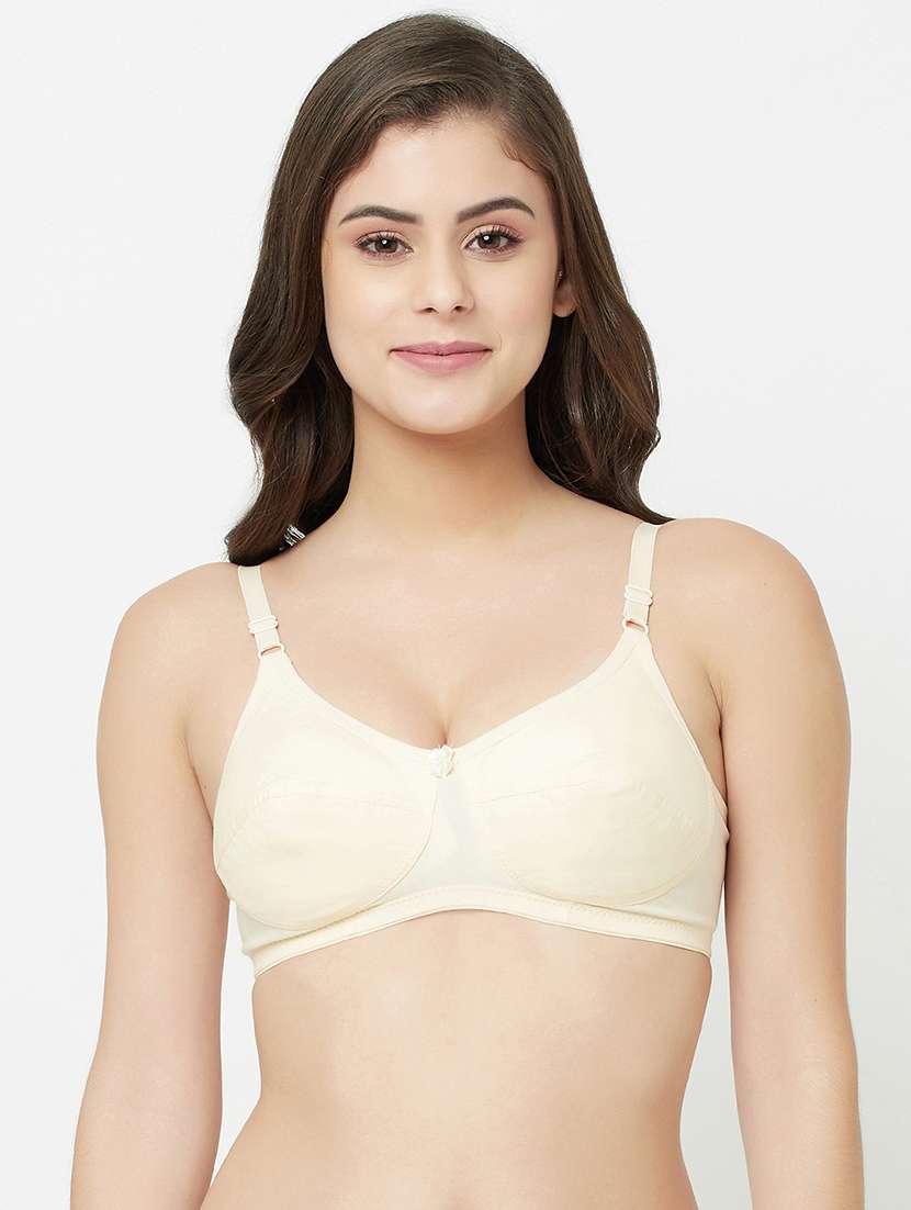 beige cotton blend tshirt bra