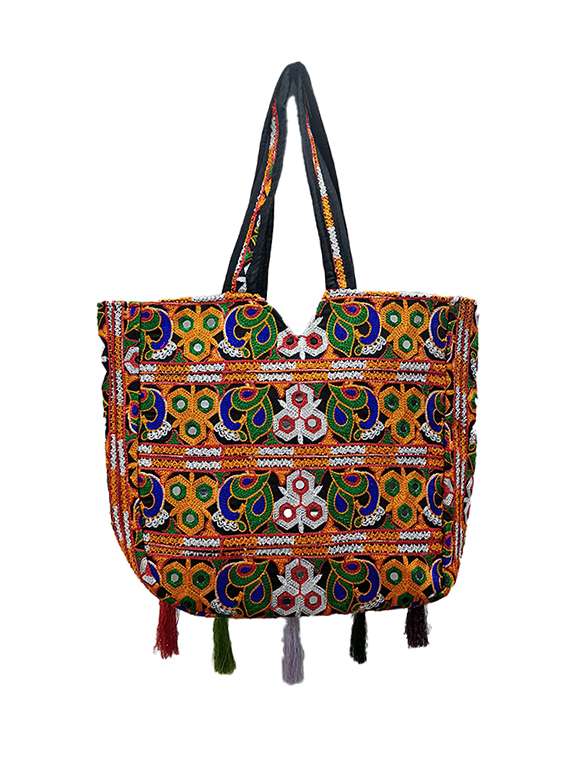 multi colored cotton polyester blend regular tote