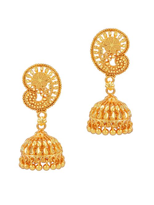 traditional amazing gold plated jhumka earring - 18051257 -  Standard Image - 0