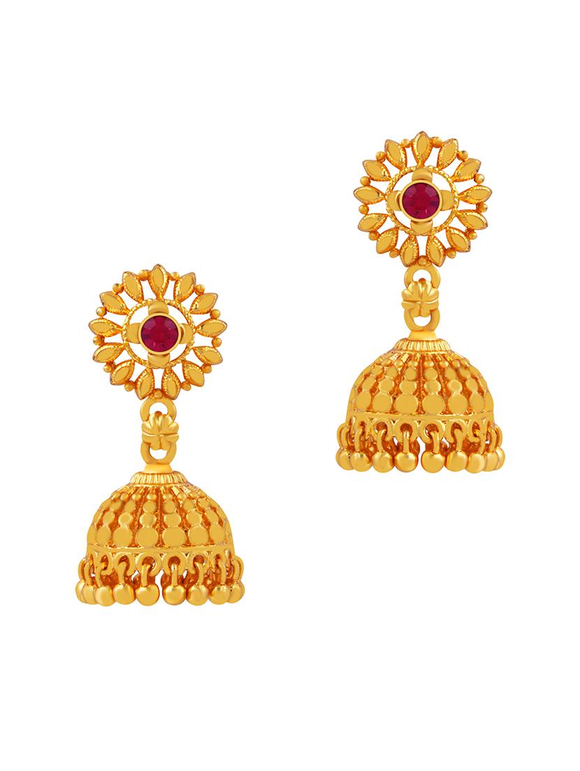 gold metal jhumka earring - 18051269 - Zoom Image - 0