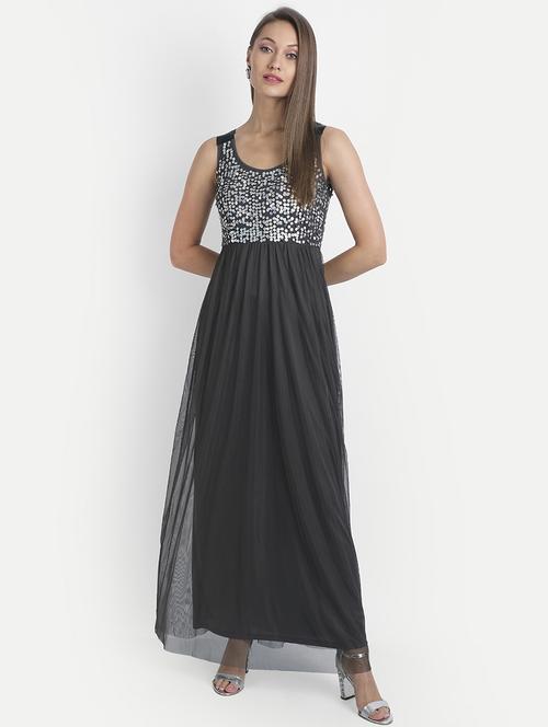 women's fit & flare foil print dress - 18051293 - Standard Image - 0