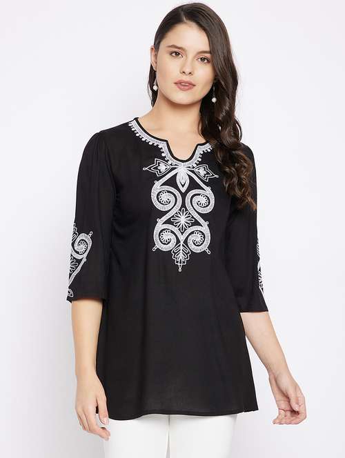 women's straight notch neck top - 18051406 -  Standard Image - 0