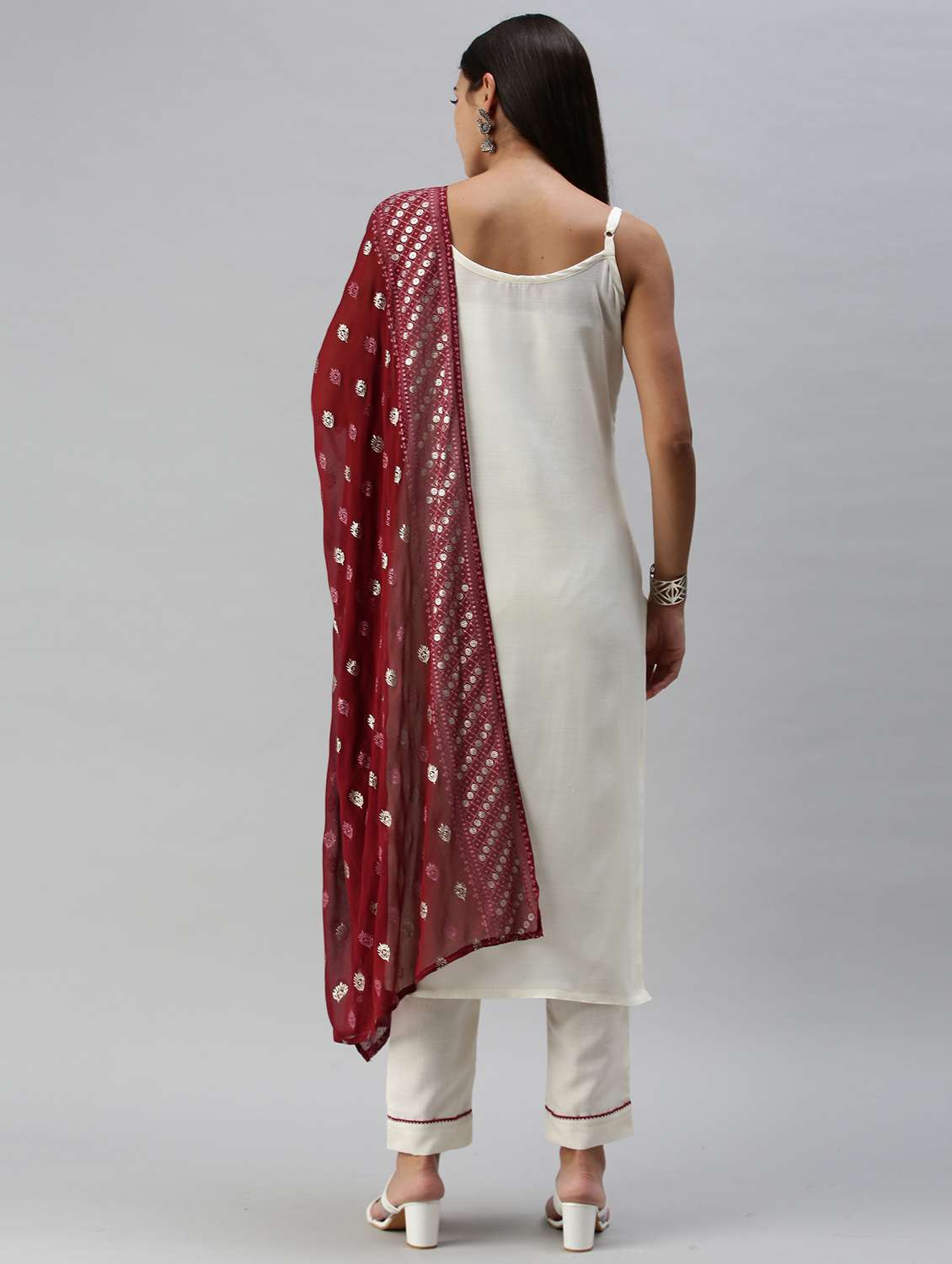 white cotton blend kurta pant  set - 18051532 -  Standard Image - 2