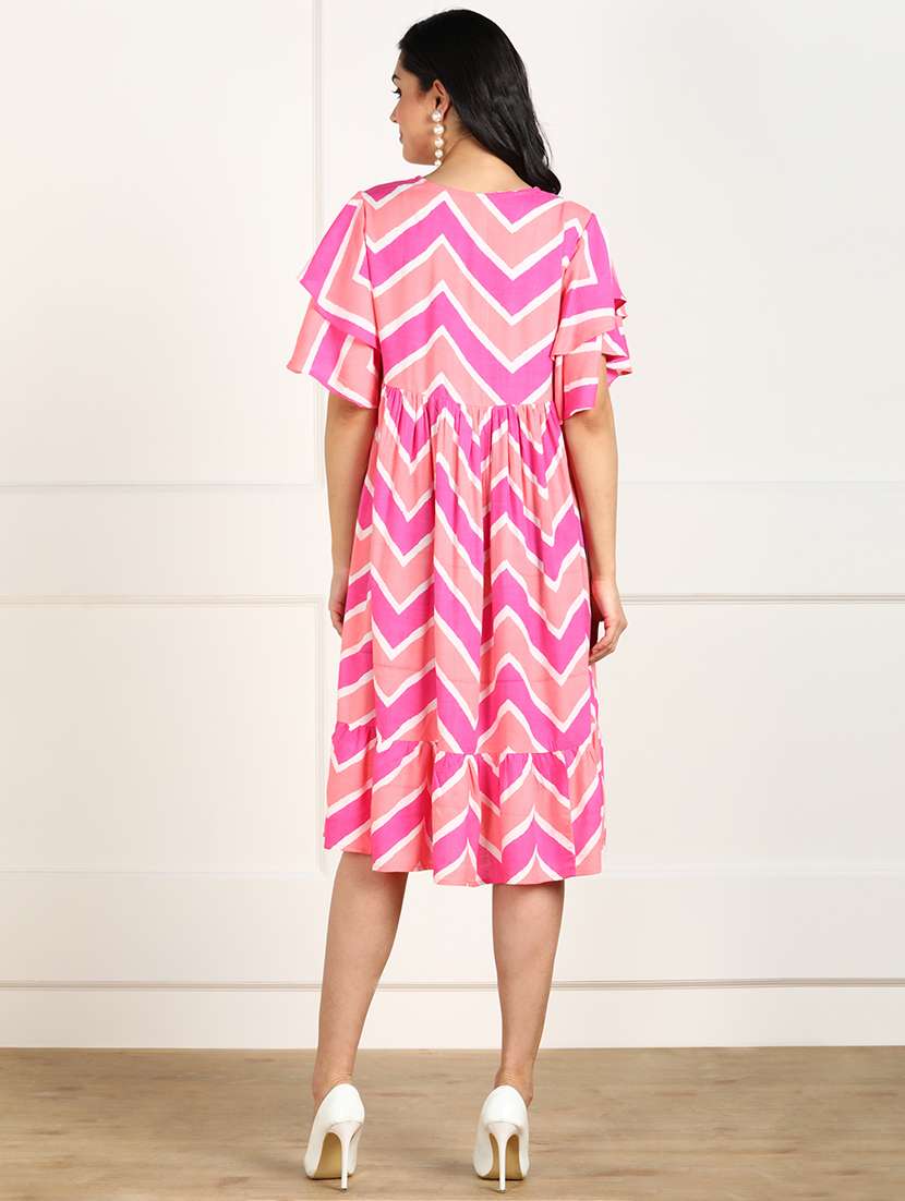 women's fit & flare abstract dress - 18052430 - Standard Image - 2