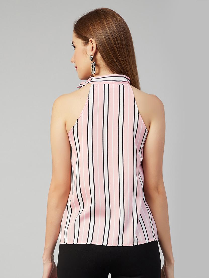women's a line tie-up neck top - 18052493 - Standard Image - 2