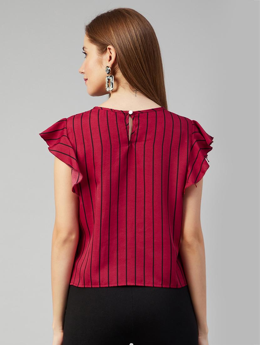 women's straight v neck top - 18052494 - Standard Image - 2