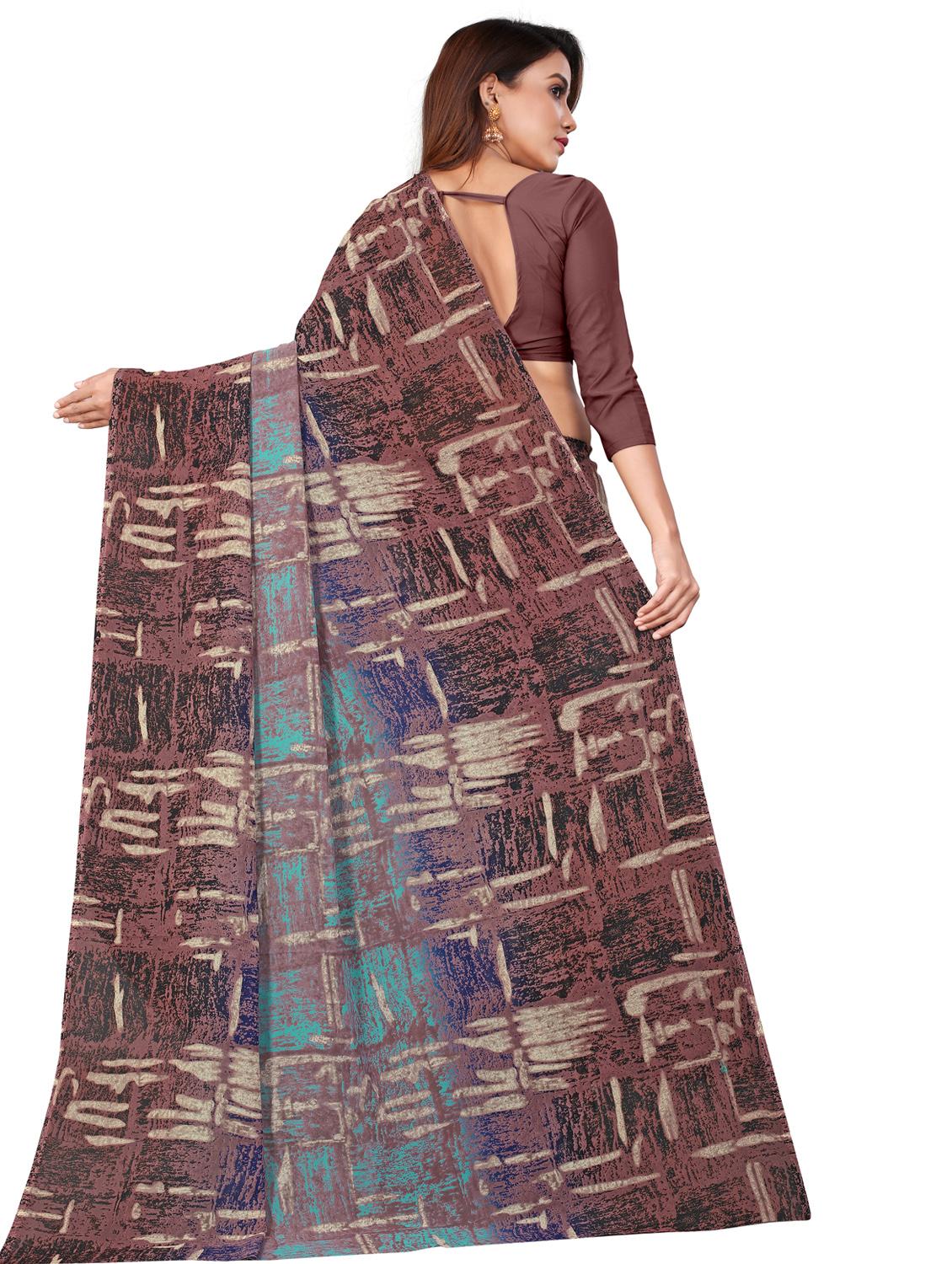 multi colored georgette printed saree with blouse - 18052959 - Standard Image - 2