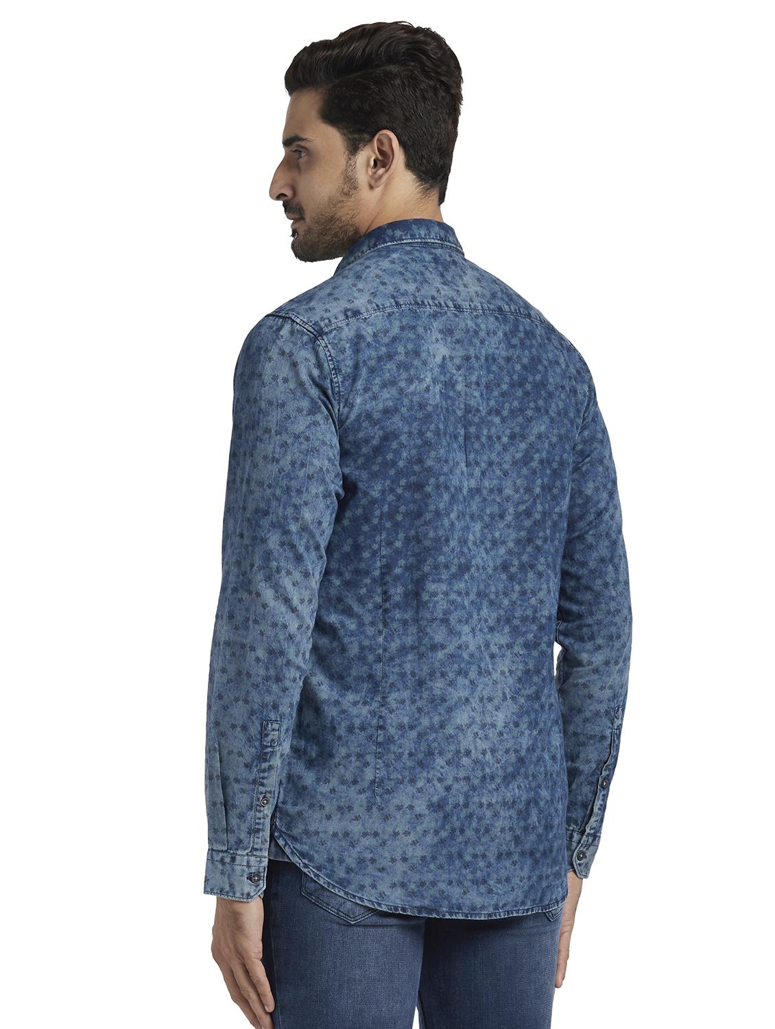 blue printed casual shirt - 18053078 - Standard Image - 2