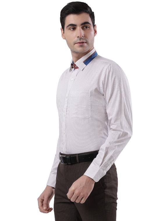 off white printed formal shirt - 18053282 - Standard Image - 2