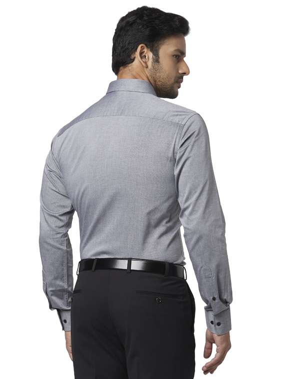 grey solid formal shirt - 18053336 - Standard Image - 2