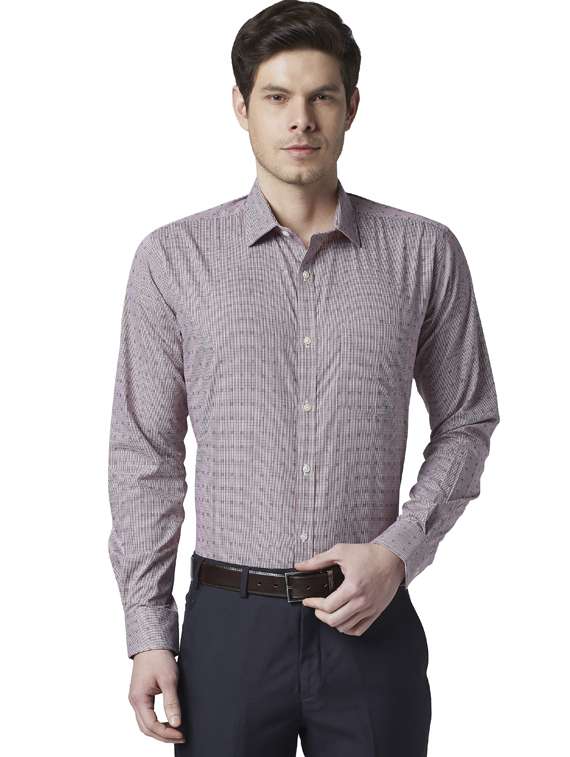 red checkered formal shirt