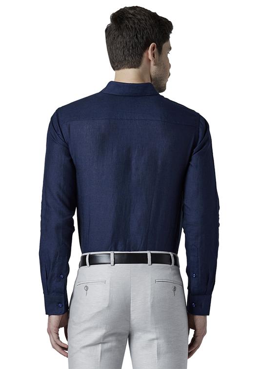 dark blue solid formal shirt - 18053425 - Standard Image - 2