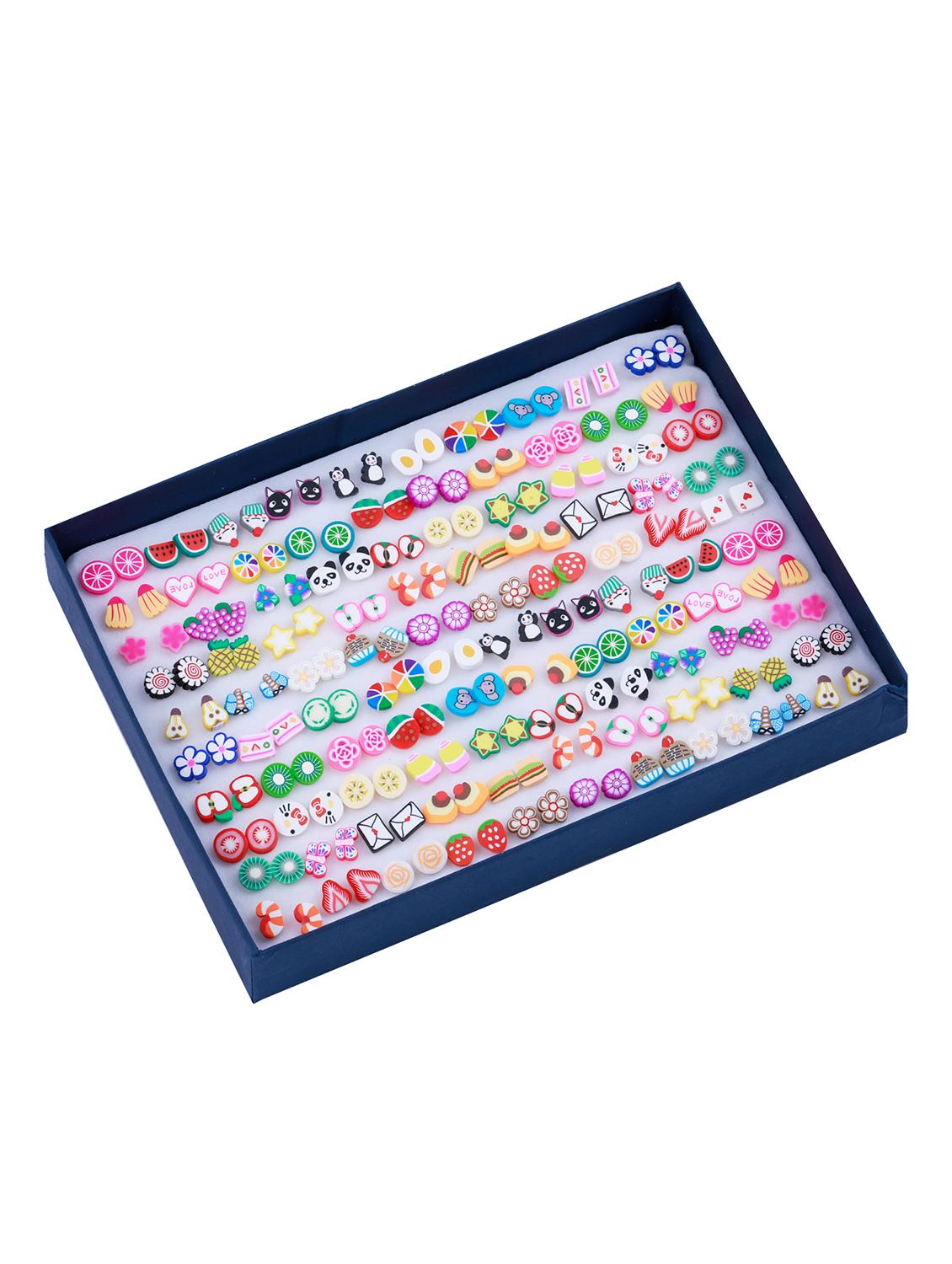 multi colored brass studs earring - 18053575 - Standard Image - 2