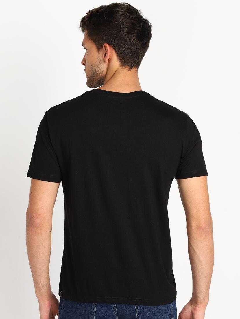 black v-neck solid t-shirt - 18053715 - Standard Image - 2