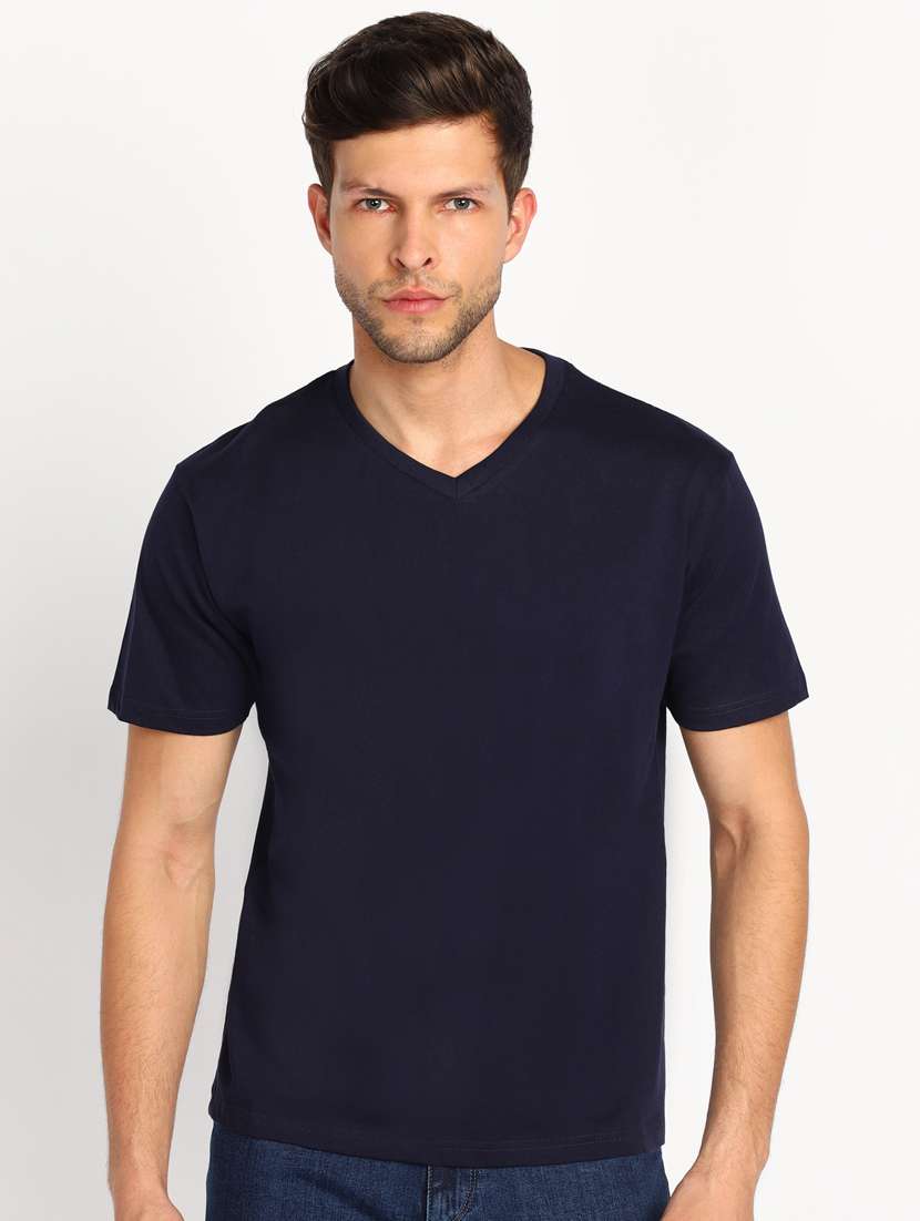 men v-neck plain t-shirt