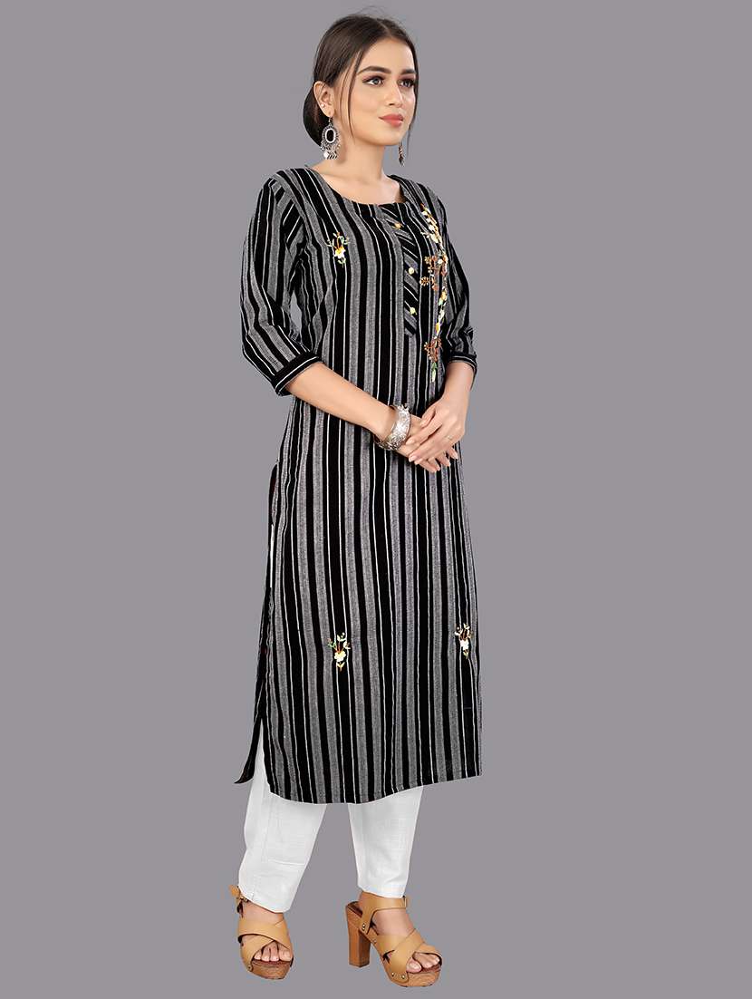 striped straight kurta