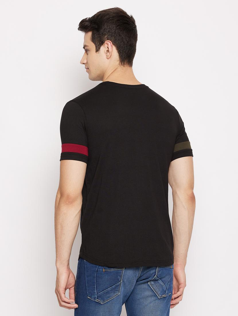 black color block t-shirt - 18056221 - Standard Image - 2